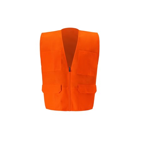 2W INTERNATIONAL Multi-Pocket Safety Vest, 5X-Large, Orange 8038-B 5XL